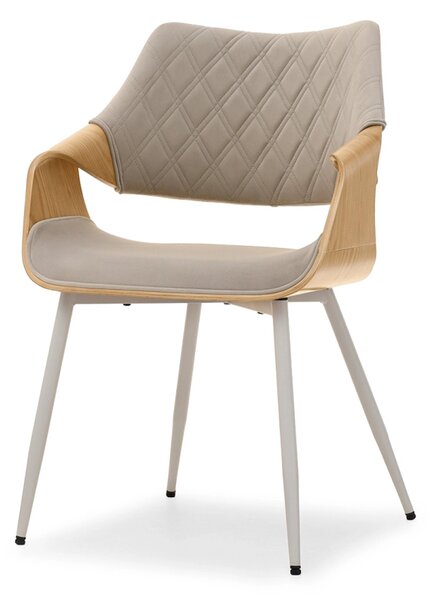 Designová jídelní židle NENET - dub / béžová