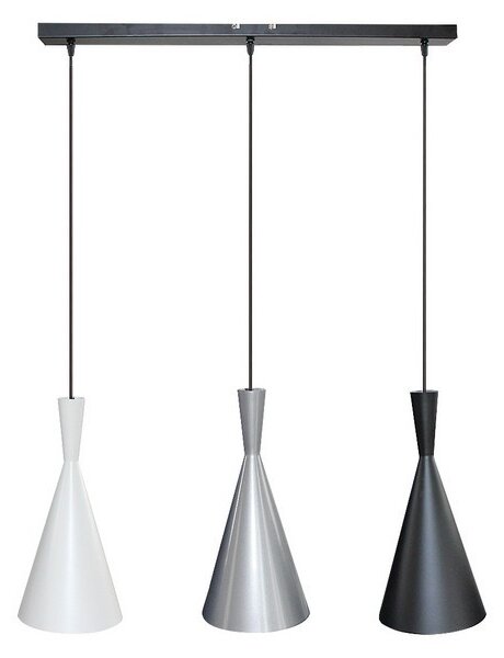 Rabaluux 5312 závěsné stropní svítidlo Trincola 3x40W | E27 - černá, stříbrná, bílá