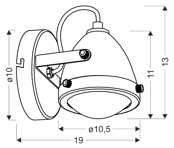 Nástěnné bodové svítidlo CRAZY - 1xGU10, 15W, černé