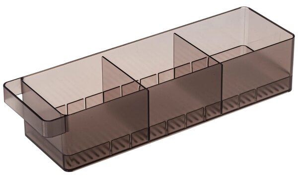Kouřově šedý plastový organizér do lednice Yamazaki Tower 11 x 37,5 cm