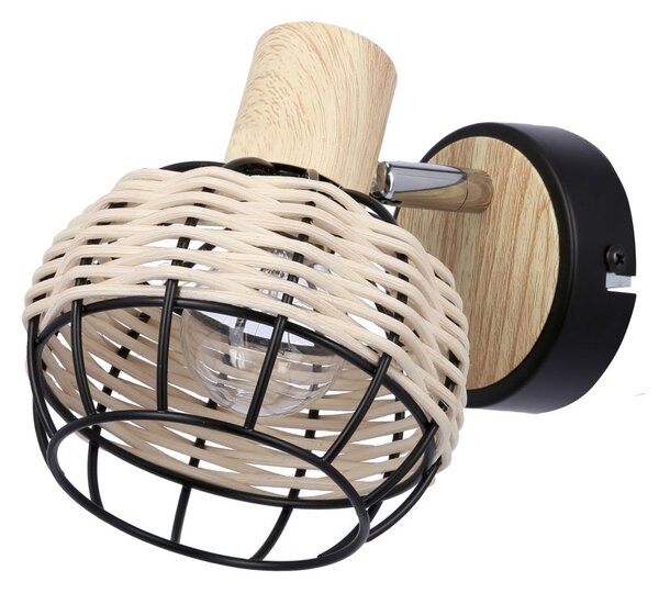 Nástěnné bodové svítidlo TAJGA - 1xE14, 40W, černé / hnědé