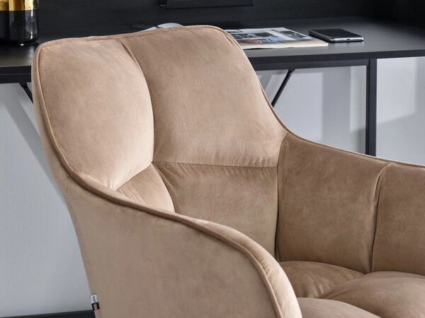 - Čalouněná otočná židle GOHAR - béžová 1 / černá