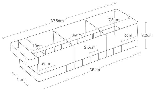 Plastový organizér do lednice Yamazaki Tower 11 x 37,5 cm