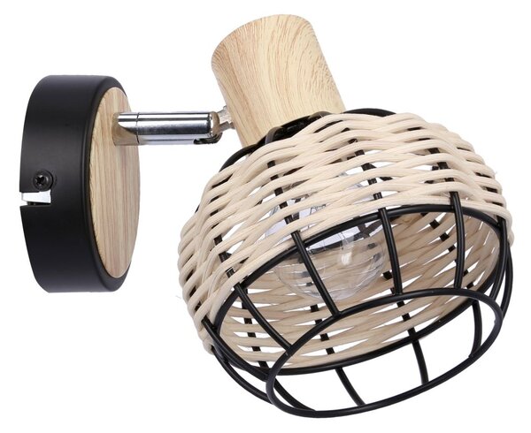 Nástěnné bodové svítidlo TAJGA - 1xE14, 40W, černé / hnědé
