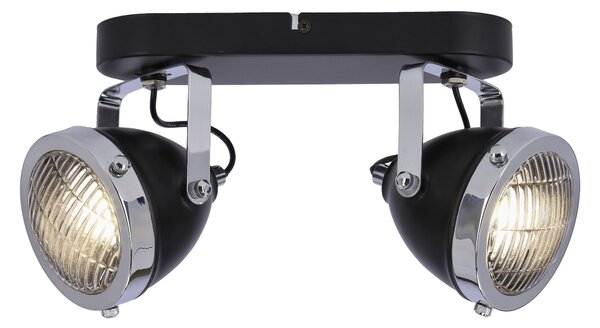 Nástěnné / stropní bodové svítidlo CRAZY - 2xGU10, 15W, černé