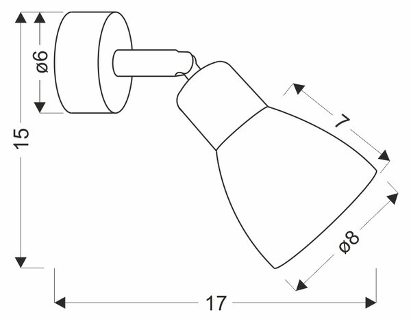 Nástěnné bodové svítidlo COSTA - 1xE14, 40W, černé / bílé