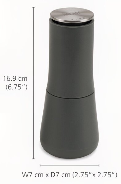 Joseph Joseph Set dvou béžovo-šedých plastových mlýnků na sůl a pepř Milltop 16,9 cm