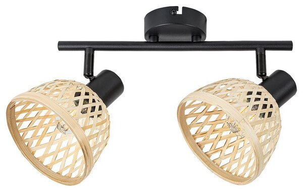 Rabalux 3134 přisazené bodové svítidlo Rattan 2x15W | E14 - černá, přírodní