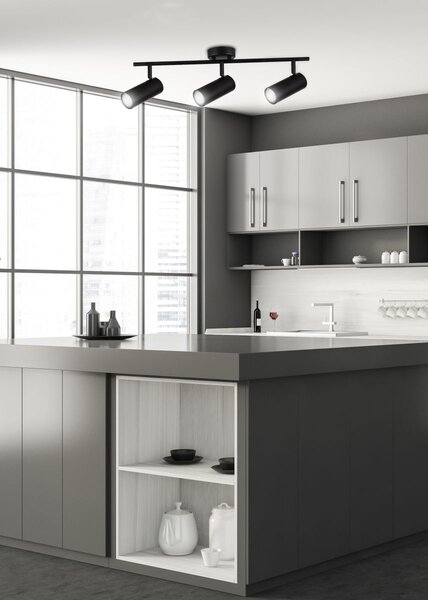 Stropní bodové svítidlo COLLY - 3xGU10, 15W, černé