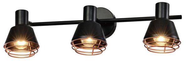 Stropní bodové svítidlo NERIA - 3xE14, 40W, černé / měděné