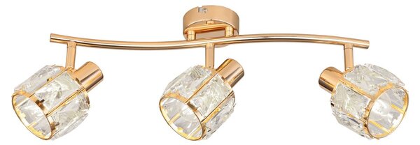 Stropní bodové svítidlo DUBAI - 3xE14, 40W, růžovozlaté / čiré