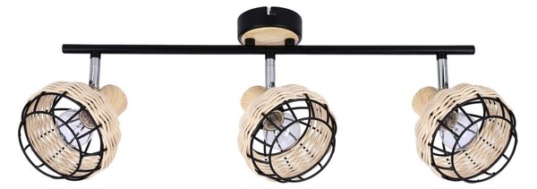 Stropní bodové svítidlo TAJGA - 3xE14, 40W, černé / hnědé