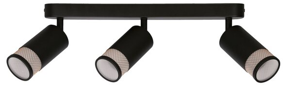 Stropní bodové svítidlo FLIN - 3xGU10, 15W, černé / zlaté