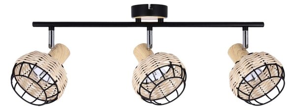 Stropní bodové svítidlo TAJGA - 3xE14, 40W, černé / hnědé