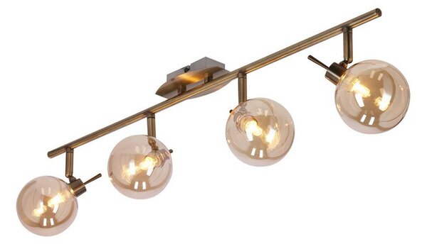 Stropní bodové svítidlo LENTINI - 4xG9, 40W, patina / jantarové