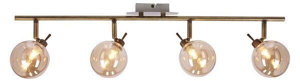 Stropní bodové svítidlo LENTINI - 4xG9, 40W, patina / jantarové