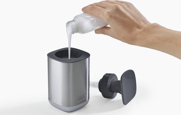 Joseph Joseph Tmavě šedý odkapávač a dávkovač mýdla Rethink Your Sink