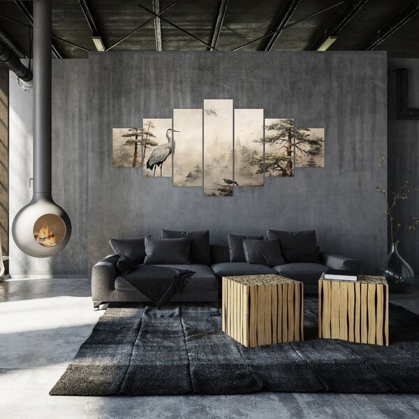 Obraz - Kreslená krajina (210x100 cm)