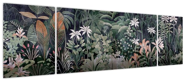 Obraz - Malovaný vzor džungle (170x50 cm)