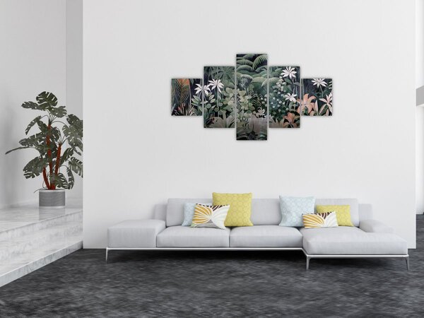 Obraz - Malovaný vzor džungle (125x70 cm)