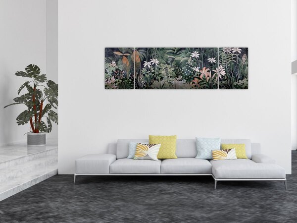 Obraz - Malovaný vzor džungle (170x50 cm)