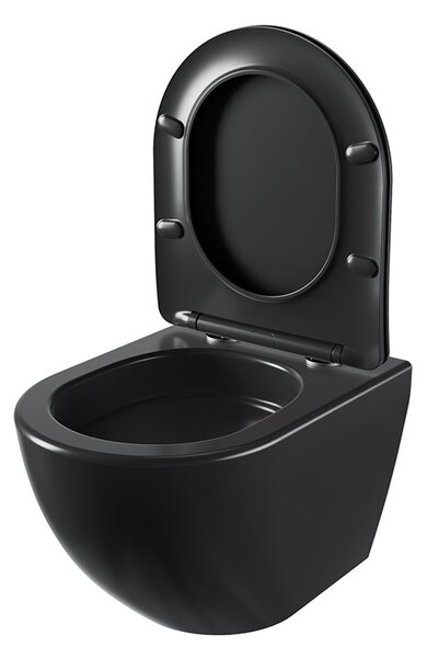 BPS-koupelny Závěsná WC mísa se SoftClose sedátkem NERO MTB 03, černá mat