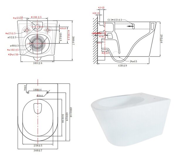 BPS-koupelny Závěsná WC mísa se SoftClose sedátkem ELITE MTB 03, černá mat