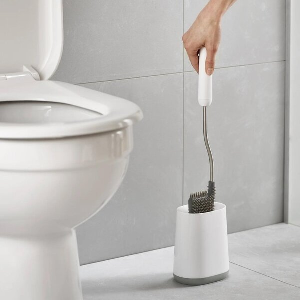 Joseph Joseph Sada dvou bílo-šedých plastových WC štětek Flex Lite