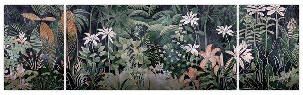 Obraz - Malovaný vzor džungle (170x50 cm)