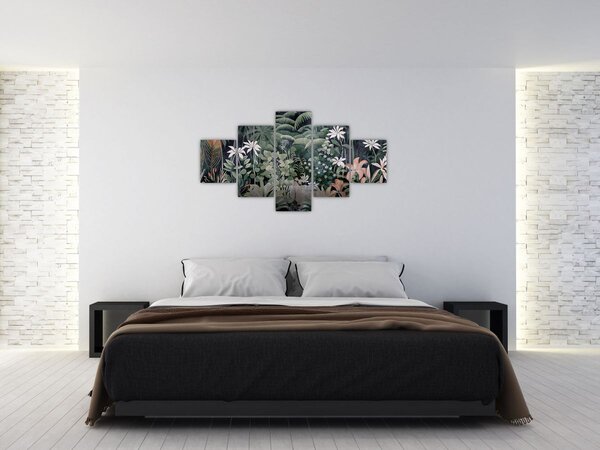 Obraz - Malovaný vzor džungle (125x70 cm)