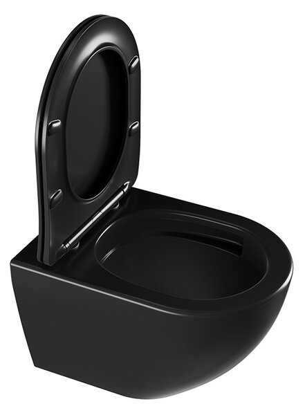 BPS-koupelny Závěsná WC mísa se SoftClose sedátkem NERO MTB 03, černá mat