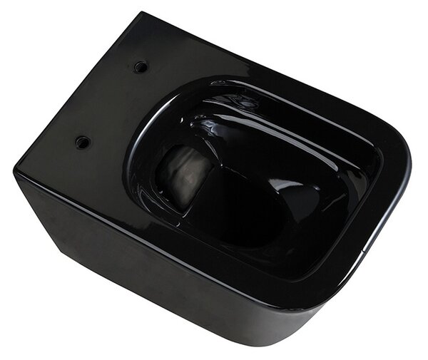BPS-koupelny Závěsná WC mísa se SoftClose sedátkem RAIN BL RIM 03, černá