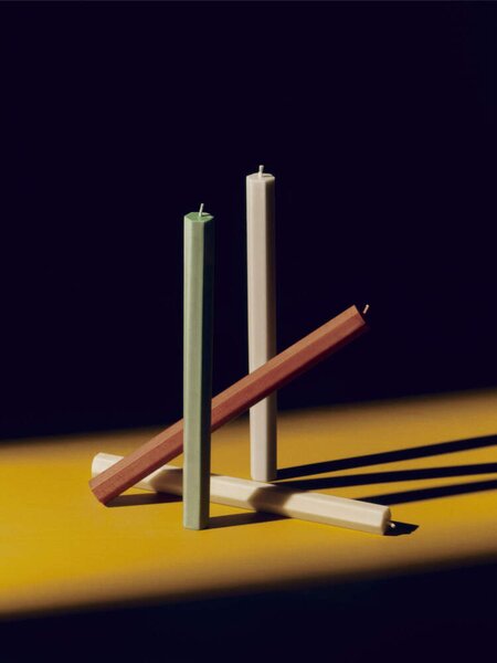 HAY Svíčky Hexagon Candle set 4ks, forest