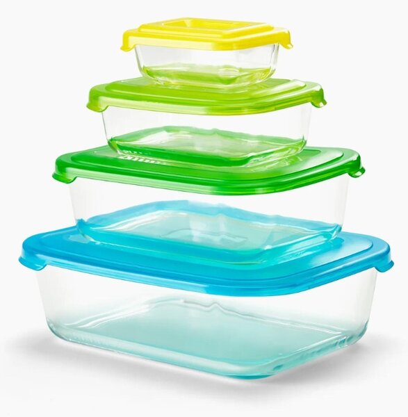 Joseph Joseph Sada čtyř skleněných dóz na potraviny Nest Glass Storage