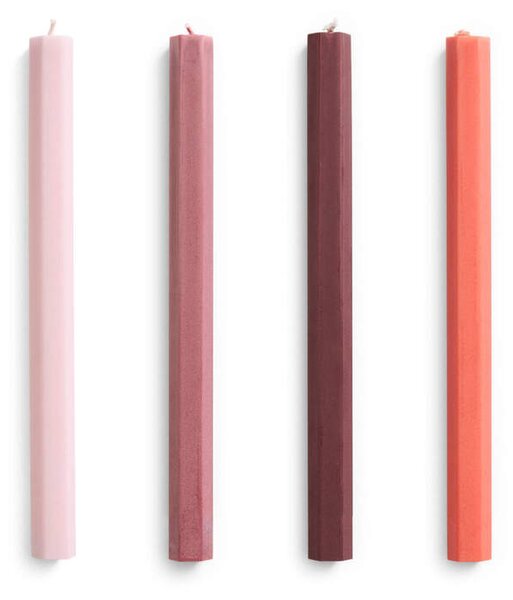 HAY Svíčky Hexagon Candle set 4ks, berry