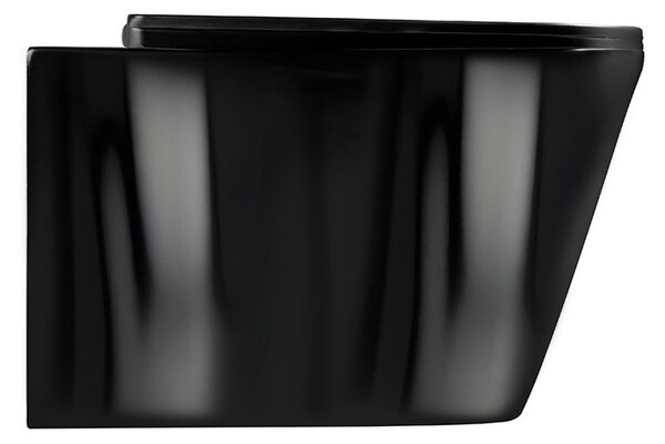 BPS-koupelny Závěsná WC mísa se SoftClose sedátkem RAIN BL RIM 03, černá