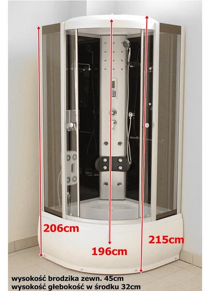 BPS-koupelny Hydromasážní box WSH7080 S, 80x80 se saunou