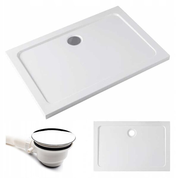 BPS-koupelny Obdélníkový sprchový kout KZ13A 100x90 chrom/transparent + vanička ST04A bílá