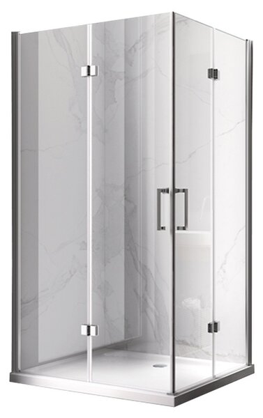 BPS-koupelny Obdélníkový sprchový kout KZ13A 100x90 chrom/transparent + vanička ST04A bílá