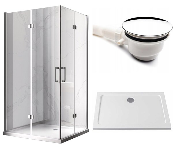 BPS-koupelny Obdélníkový sprchový kout KZ13A 100x90 chrom/transparent + vanička ST04A bílá
