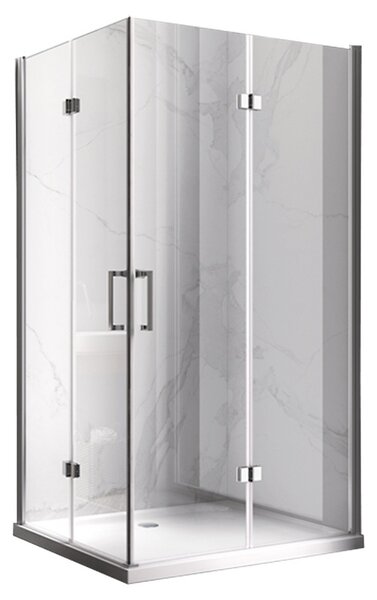 BPS-koupelny Obdélníkový sprchový kout KZ13A 100x90 chrom/transparent + vanička ST04A bílá