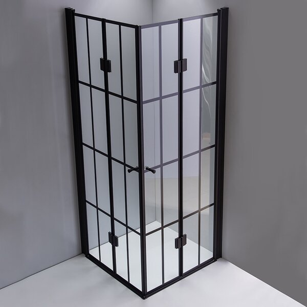 BPS-koupelny Čtvercový sprchový kout BS08B-M 90x90 černá/transparent + vanička RIKO BL černá