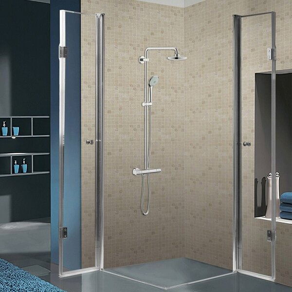 BPS-koupelny Čtvercový sprchový kout KZ1290C 100x100 chrom/transparent + vanička SXL02C BL černá