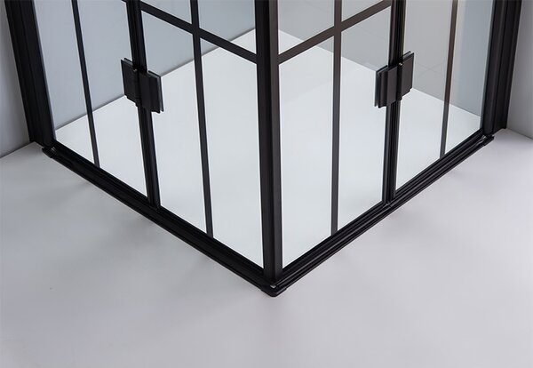 BPS-koupelny Čtvercový sprchový kout BS08B-M 90x90 černá/transparent + vanička RIKO BL černá