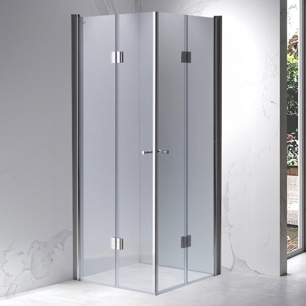 BPS-koupelny Čtvercový sprchový kout KZ1290C 100x100 chrom/transparent + vanička SXL02C BL černá