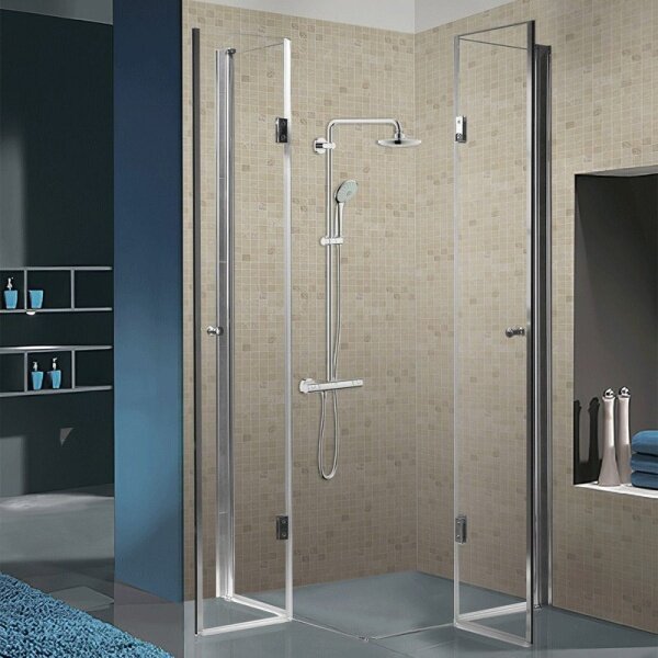 BPS-koupelny Čtvercový sprchový kout KZ1290C 100x100 chrom/transparent + vanička ST06A WH bílá