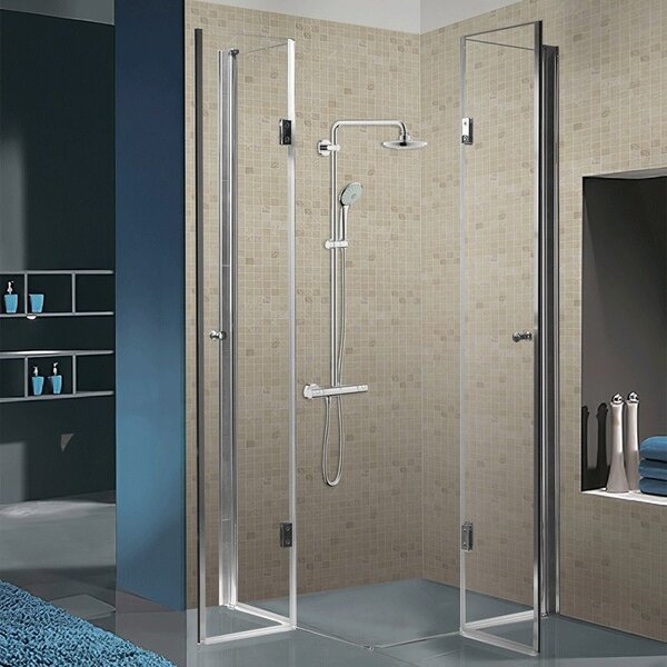 BPS-koupelny Čtvercový sprchový kout KZ1290C 100x100 chrom/transparent + vanička SXL02C BL černá