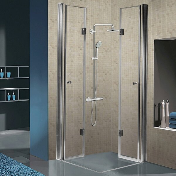 BPS-koupelny Čtvercový sprchový kout KZ1290C 100x100 chrom/transparent + vanička SXL02C BL černá