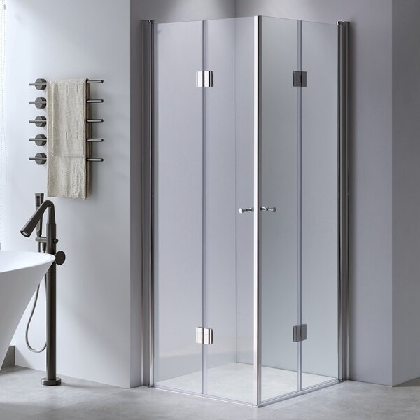 BPS-koupelny Čtvercový sprchový kout KZ1290C 100x100 chrom/transparent + vanička ST06A WH bílá