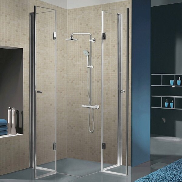 BPS-koupelny Čtvercový sprchový kout KZ1290C 100x100 chrom/transparent + vanička ST06A WH bílá